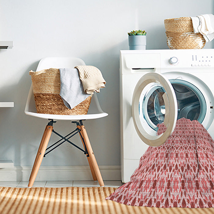 Machine Washable Transitional Deep Rose Pink Rug in a Washing Machine, wshpat1792rd