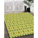 Patterned Pistachio Green Rug in Family Room, pat1792yw