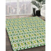 Machine Washable Transitional Forest Green Rug in a Family Room, wshpat1792