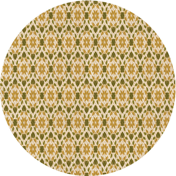Square Patterned Brown Gold Rug, pat1793org