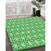 Machine Washable Transitional Jade Green Rug in a Family Room, wshpat1794grn