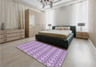 Patterned Orchid Purple Rug in a Bedroom, pat1794pur