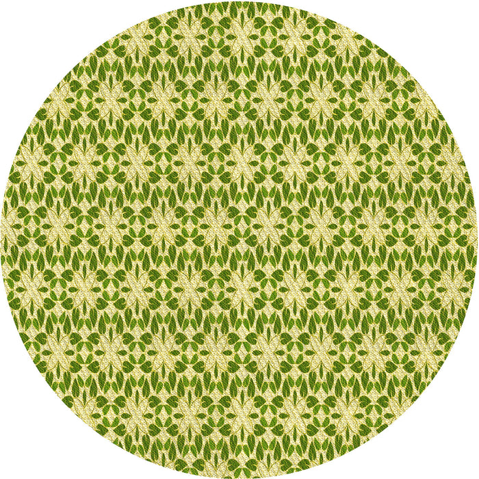 Square Patterned Chrome Gold Yellow Rug, pat1794yw