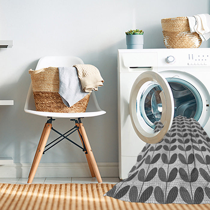 Machine Washable Transitional Ash Gray Rug in a Washing Machine, wshpat1795gry