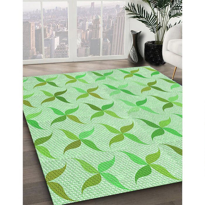 Patterned Light Green Rug in Family Room, pat1796grn