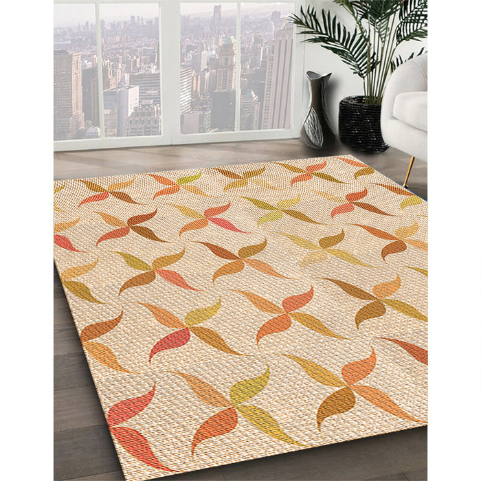 Patterned Golden Blonde Gold Rug in Family Room, pat1796org