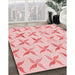 Patterned Light Rose Pink Rug in Family Room, pat1796rd