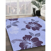 Patterned Slate Blue Rug, pat1797blu