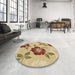 Round Patterned Light Brown Rug in a Office, pat1797brn