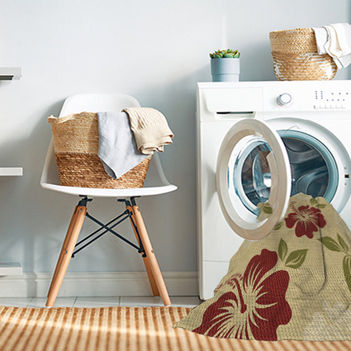 Machine Washable Transitional Light Brown Rug in a Washing Machine, wshpat1797brn