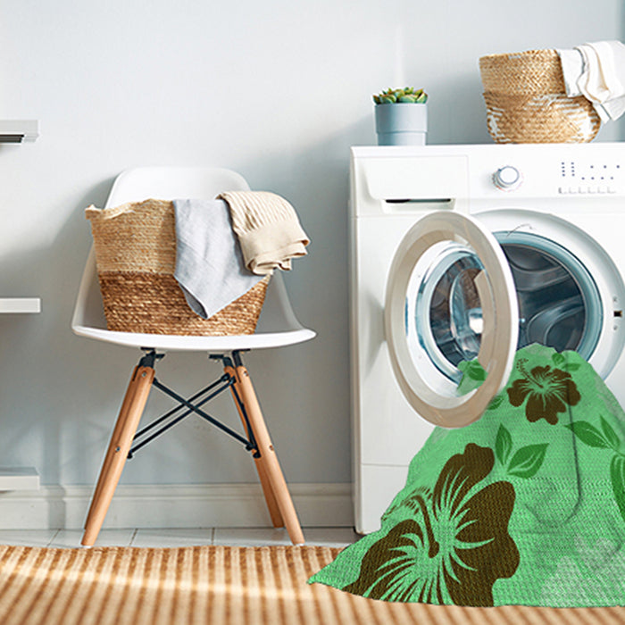 Machine Washable Transitional Dark Lime Green Rug in a Washing Machine, wshpat1797grn