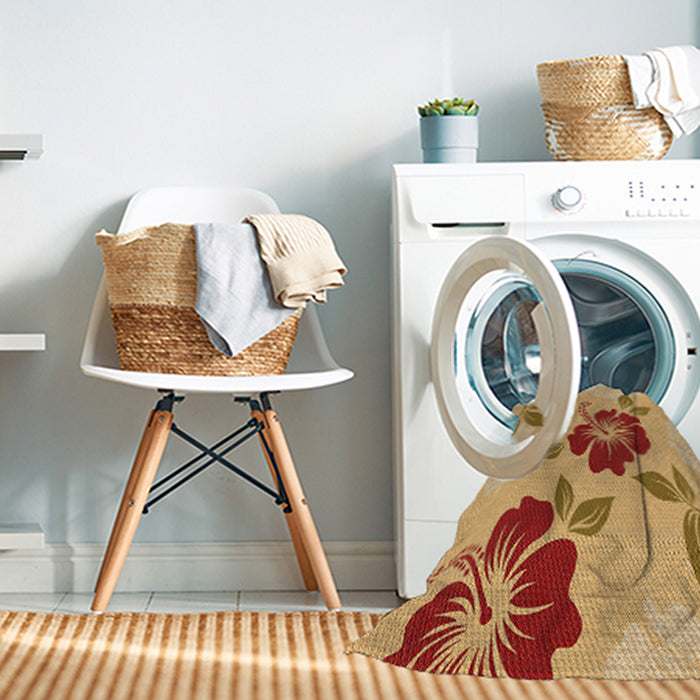 Machine Washable Transitional Yellow Orange Rug in a Washing Machine, wshpat1797org