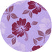 Square Machine Washable Transitional Orchid Purple Rug in a Living Room, wshpat1797pur