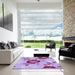 Square Patterned Orchid Purple Rug in a Living Room, pat1797pur