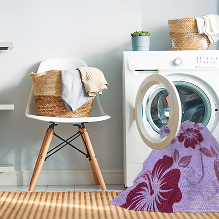 Machine Washable Transitional Orchid Purple Rug in a Washing Machine, wshpat1797pur