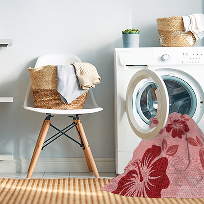 Machine Washable Transitional Pastel Pink Rug in a Washing Machine, wshpat1797rd