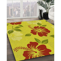 Patterned Yellow Rug, pat1797yw