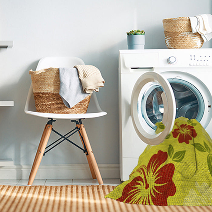 Machine Washable Transitional Yellow Rug in a Washing Machine, wshpat1797yw