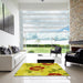 Square Patterned Yellow Rug in a Living Room, pat1797yw