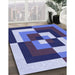 Machine Washable Transitional Blue Rug in a Family Room, wshpat1798blu