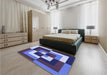 Patterned Blue Rug in a Bedroom, pat1798blu