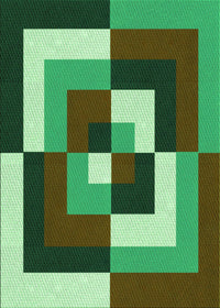 Machine Washable Transitional Green Rug, wshpat1798grn