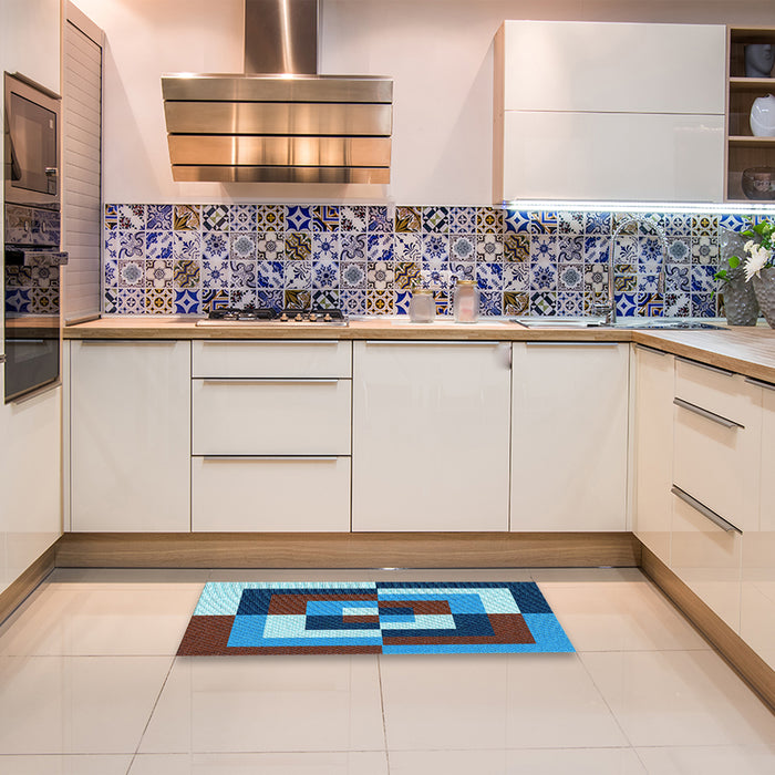 Patterned Plum Purple Rug in a Kitchen, pat1798lblu