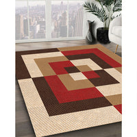 Patterned Brown Sand Brown Rug, pat1798org