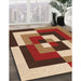 Patterned Brown Sand Brown Rug in Family Room, pat1798org