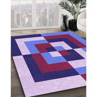 Patterned Dark Magenta Purple Rug, pat1798pur