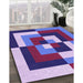 Patterned Dark Magenta Purple Rug in Family Room, pat1798pur