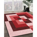 Machine Washable Transitional Pastel Red Pink Rug in a Family Room, wshpat1798rd