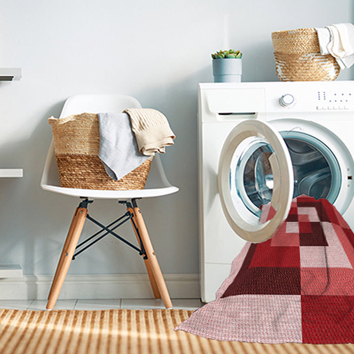 Machine Washable Transitional Pastel Red Pink Rug in a Washing Machine, wshpat1798rd