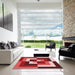 Machine Washable Transitional Pastel Red Pink Rug in a Kitchen, wshpat1798rd