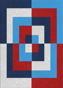 Patterned Denim Blue Novelty Rug, pat1798