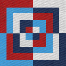 Square Patterned Denim Blue Novelty Rug, pat1798