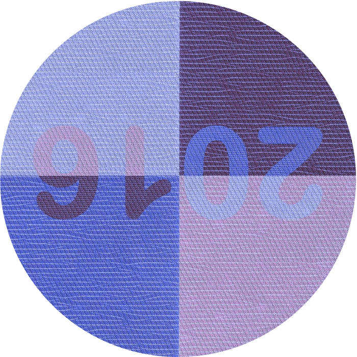 Square Patterned Slate Blue Rug, pat1799blu