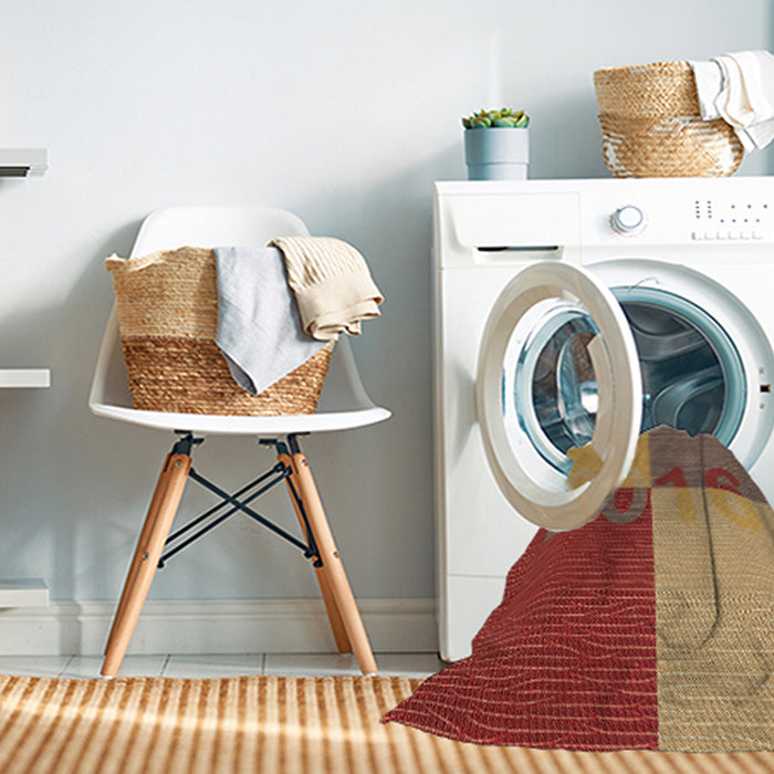 Machine Washable Transitional Chestnut Red Rug in a Washing Machine, wshpat1799brn