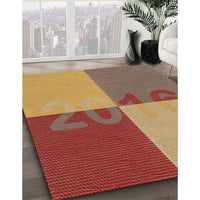 Patterned Chestnut Red Rug, pat1799brn