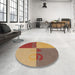 Round Patterned Chestnut Red Rug in a Office, pat1799brn