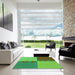 Square Patterned Seaweed Green Rug in a Living Room, pat1799grn