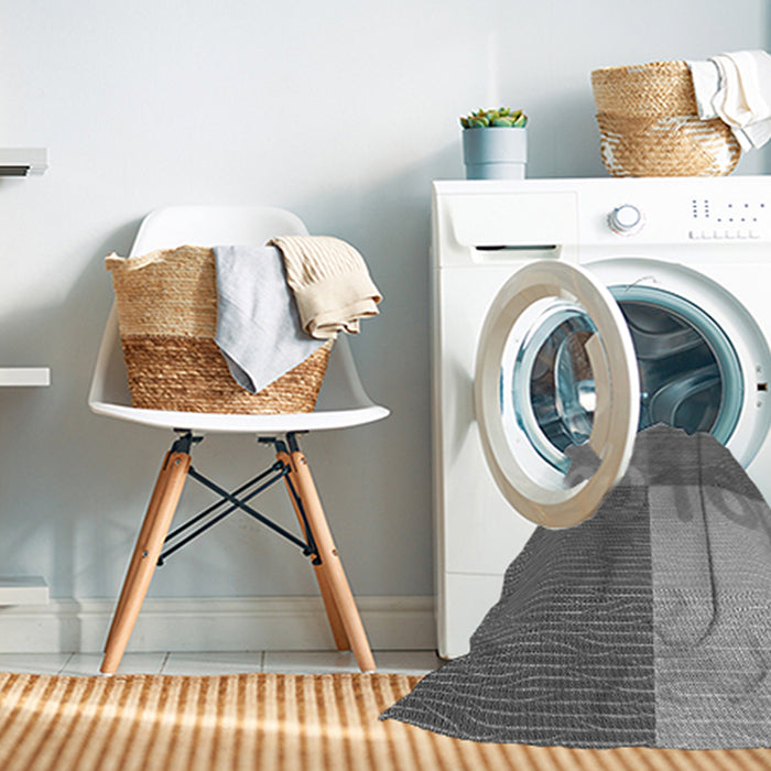 Machine Washable Transitional Ash Gray Rug in a Washing Machine, wshpat1799gry