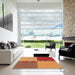 Square Patterned Orange Rug in a Living Room, pat1799org