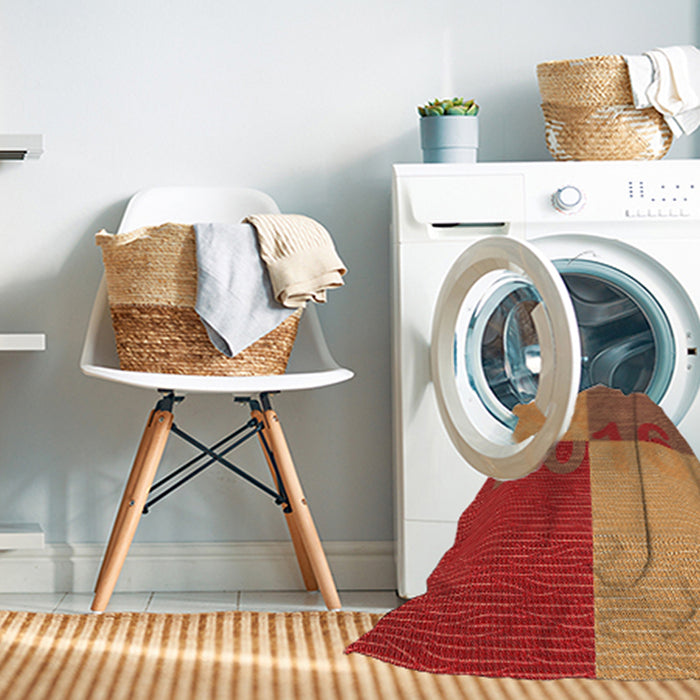 Machine Washable Transitional Orange Rug in a Washing Machine, wshpat1799org