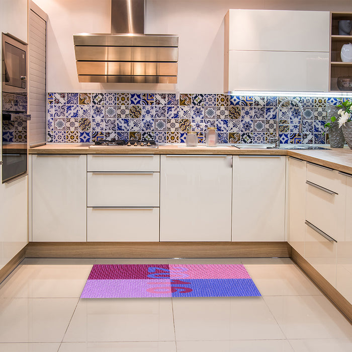 Patterned Purple Rug in a Kitchen, pat1799pur