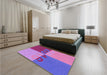 Patterned Purple Rug in a Bedroom, pat1799pur