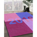 Machine Washable Transitional Purple Rug in a Family Room, wshpat1799pur