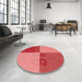 Round Patterned Red Rug in a Office, pat1799rd