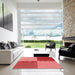 Machine Washable Transitional Red Rug in a Kitchen, wshpat1799rd
