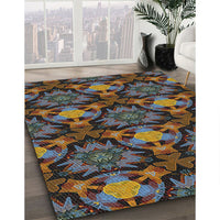 Patterned Khaki Green Novelty Rug, pat17